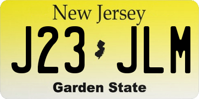 NJ license plate J23JLM