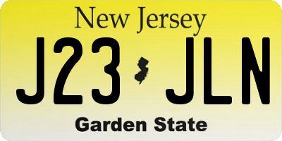 NJ license plate J23JLN