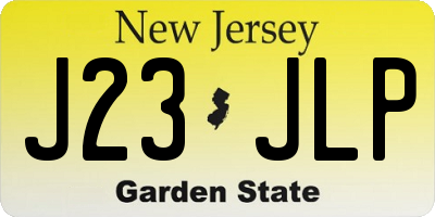 NJ license plate J23JLP