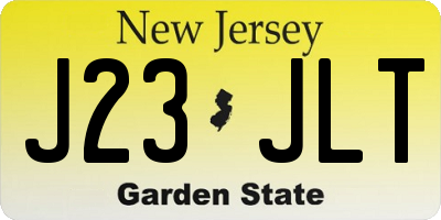 NJ license plate J23JLT
