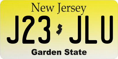 NJ license plate J23JLU