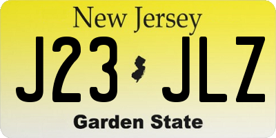 NJ license plate J23JLZ