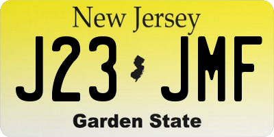 NJ license plate J23JMF