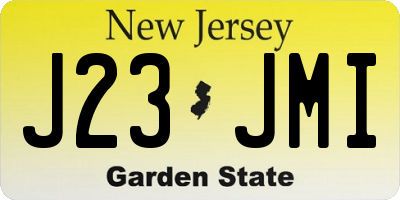 NJ license plate J23JMI
