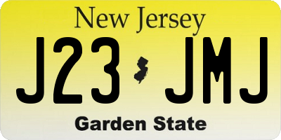 NJ license plate J23JMJ