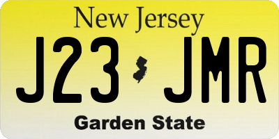 NJ license plate J23JMR