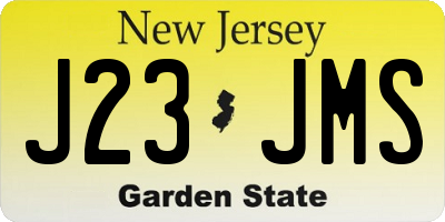 NJ license plate J23JMS
