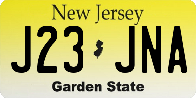 NJ license plate J23JNA