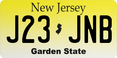 NJ license plate J23JNB