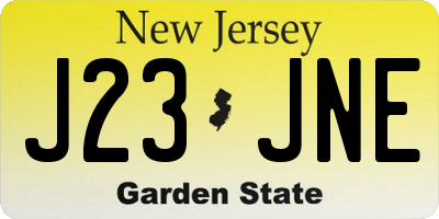 NJ license plate J23JNE