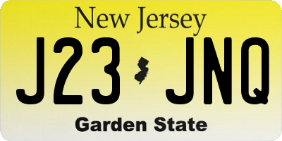 NJ license plate J23JNQ