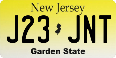 NJ license plate J23JNT