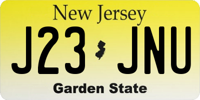 NJ license plate J23JNU