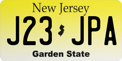 NJ license plate J23JPA