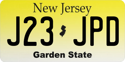 NJ license plate J23JPD
