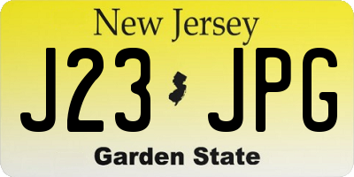 NJ license plate J23JPG