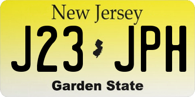 NJ license plate J23JPH