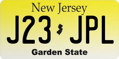 NJ license plate J23JPL