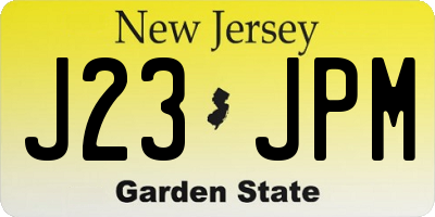 NJ license plate J23JPM