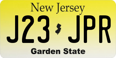NJ license plate J23JPR