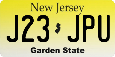 NJ license plate J23JPU