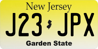 NJ license plate J23JPX