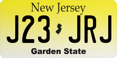 NJ license plate J23JRJ