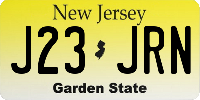 NJ license plate J23JRN