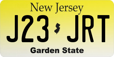 NJ license plate J23JRT