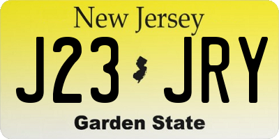 NJ license plate J23JRY