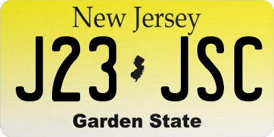 NJ license plate J23JSC