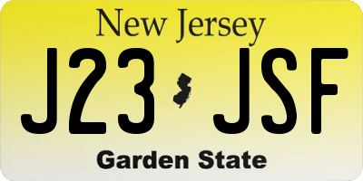 NJ license plate J23JSF