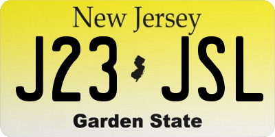 NJ license plate J23JSL