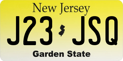 NJ license plate J23JSQ