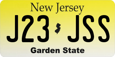 NJ license plate J23JSS