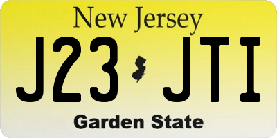 NJ license plate J23JTI