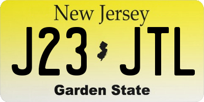 NJ license plate J23JTL