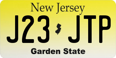 NJ license plate J23JTP