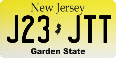 NJ license plate J23JTT