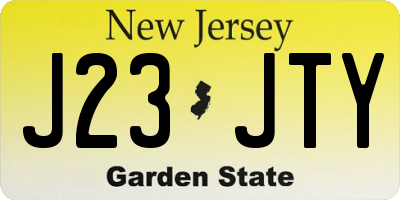NJ license plate J23JTY