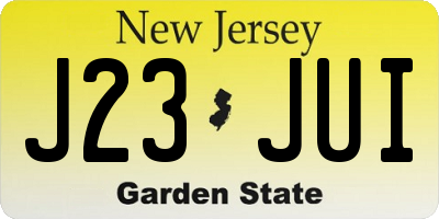 NJ license plate J23JUI