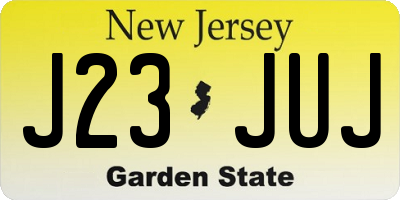 NJ license plate J23JUJ