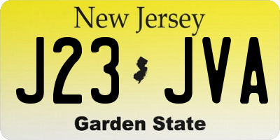 NJ license plate J23JVA