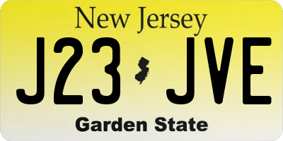 NJ license plate J23JVE