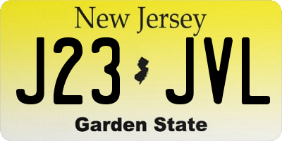 NJ license plate J23JVL