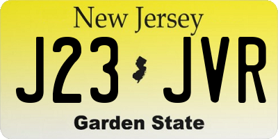 NJ license plate J23JVR