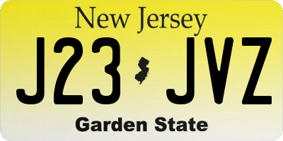 NJ license plate J23JVZ