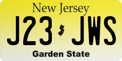 NJ license plate J23JWS