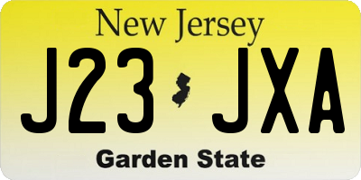 NJ license plate J23JXA