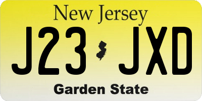 NJ license plate J23JXD
